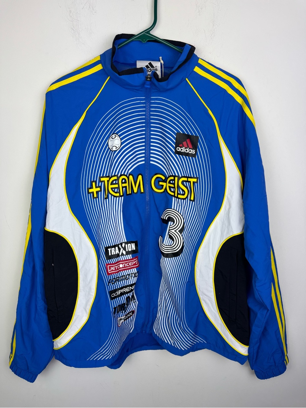 adidas Originals Blue Teamgeist GFX Moto Track Jacket Men’s Medium NEW